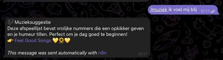 Chat of the /muziek function