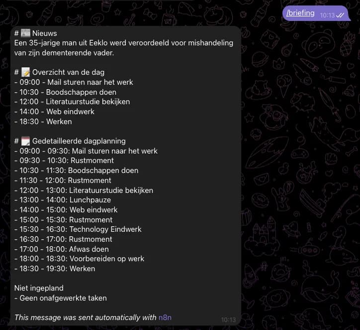 Chat of the /breifing function